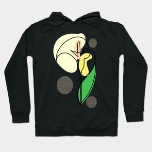 One line art yellow peace lily Hoodie